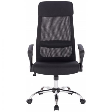 Кресло BN_Sp_EChair-589 TC сетка/ткань черный, хром Кресло BN_Sp_EChair-589 TC сетка/ткань черный, хром