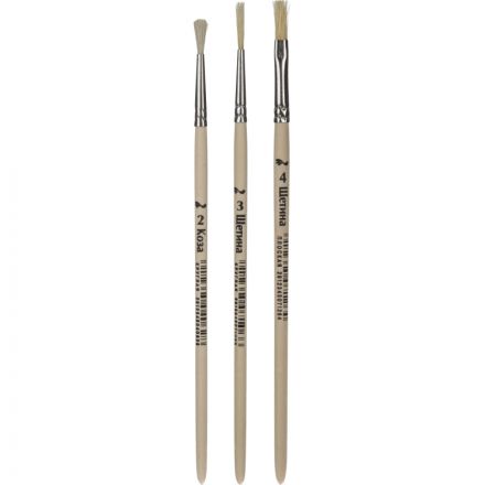 Кисть набор 3 шт. №1 School ColorPics щетина №4П, №3К, коза №2К Кисть набор 3 шт. №1 School ColorPics щетина №4П, №3К, коза №2К