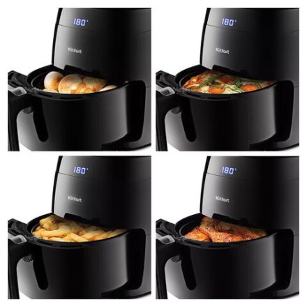 Аэрогриль KITFORT КТ-2202, 1500 Вт, 3,2 л, 8 программ, таймер, сенсорное управление, черный Аэрогриль KITFORT КТ-2202, 1500 Вт, 3,2 л, 8 программ, таймер, сенсорное управление, черный