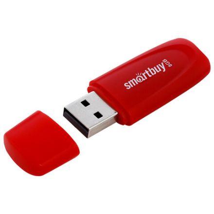 Флеш-диск 8 GB SMARTBUY Scout USB 2.0, красный, SB008GB2SCR Флеш-диск 8 GB SMARTBUY Scout USB 2.0, красный, SB008GB2SCR