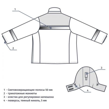 Куртка рабочая зимняя женская з46-КУ сер/красн (р.48-50) 158-164