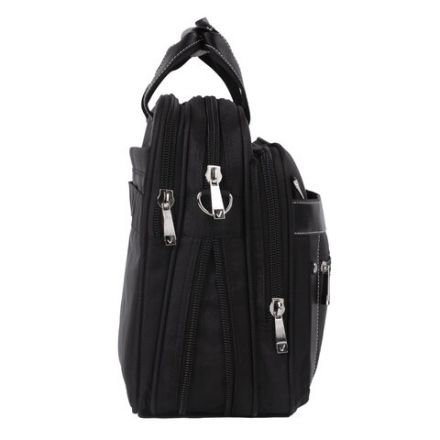 Сумка портфель BRAUBERG CARBON с отделением для ноутбука 15-16", 2 отделения, черная, 31х41х13 см, 240509