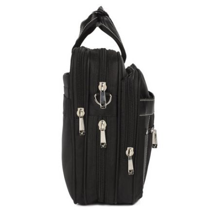 Сумка портфель BRAUBERG CARBON с отделением для ноутбука 15-16", 2 отделения, черная, 31х41х13 см, 240509