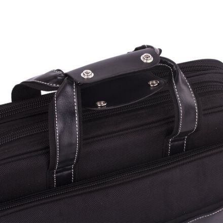 Сумка портфель BRAUBERG CARBON с отделением для ноутбука 15-16", 2 отделения, черная, 31х41х13 см, 240509