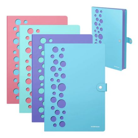 Папка-органайзер на кнопке 4 отделения, ERICH KRAUSE "Diagonal Pastel", 600 мкм, до 150 л., А4, ассорти, 61211 Папка-органайзер на кнопке 4 отделения, ERICH KRAUSE "Diagonal Pastel", 600 мкм, до 150 л., А4, ассорти, 61211