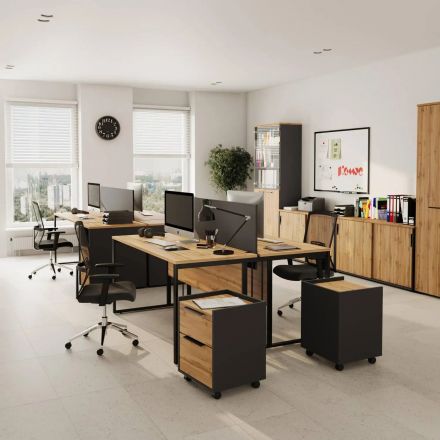 Рабочая станция К-Loft 241S004 2 раб.м. 1380х1370х750 дуб натур./графит