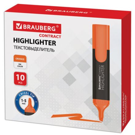 Текстовыделитель BRAUBERG "Contract", ОРАНЖЕВЫЙ, линия 1-5 мм, 150393 Текстовыделитель BRAUBERG "Contract", ОРАНЖЕВЫЙ, линия 1-5 мм, 150393
