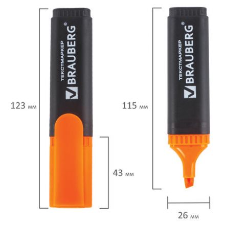 Текстовыделитель BRAUBERG "Contract", ОРАНЖЕВЫЙ, линия 1-5 мм, 150393 Текстовыделитель BRAUBERG "Contract", ОРАНЖЕВЫЙ, линия 1-5 мм, 150393