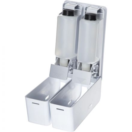 Дозатор для жидкого мыла 2x380мл пластик белый M-9029W-2 Дозатор для жидкого мыла 2x380мл пластик белый M-9029W-2