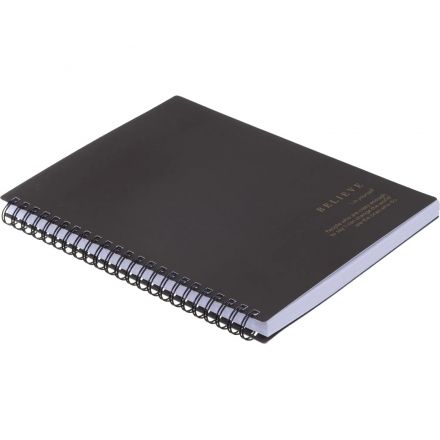 Бизнес-тетрадь, BS, А5, 120л., клетка, спираль. Believe, черный N4200
