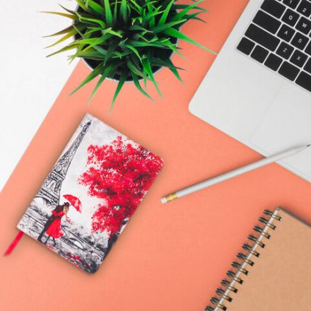 Ежедневник недатированный B6 (127х186 мм), BRAUBERG VISTA, под кожу, гибкий, 136 л., "Paris", 112106