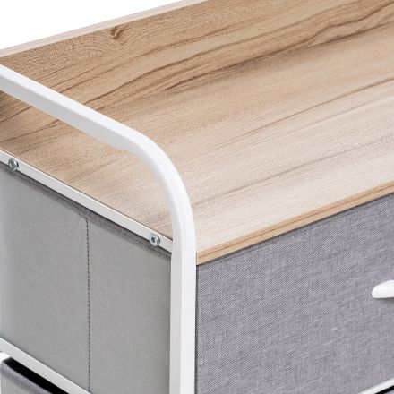 Комод Leset Ноа 7 ящ., Каркас Белый, Светло-серый, Белый, Светло-серый, Лён искусственный Комод Leset Ноа 7 ящ., Каркас Белый, Светло-серый, Белый, Светло-серый, Лён искусственный