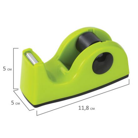 Диспенсер для клейкой ленты BRAUBERG настольный, утяжеленный, средний, салатовый, 11,8х5х5 см, 440143 Диспенсер для клейкой ленты BRAUBERG настольный, утяжеленный, средний, салатовый, 11,8х5х5 см, 440143