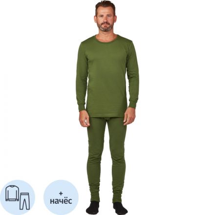 Белье нательное трикотаж зимнее с начесом цв.олива (р.44-46)р.182-188