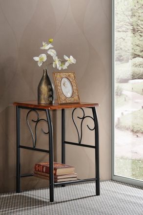 Тумба прикроватная PICCOLO металл/гевея, 37х40х60см, черный/красный дуб Тумба прикроватная PICCOLO металл/гевея, 37х40х60см, черный/красный дуб