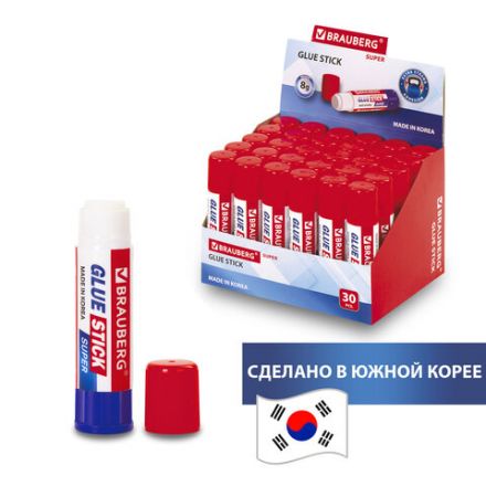 Клей-карандаш BRAUBERG SUPER, 8 г, ЮЖНАЯ КОРЕЯ, 229540 Клей-карандаш BRAUBERG SUPER, 8 г, ЮЖНАЯ КОРЕЯ, 229540