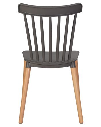 Стул обеденный DOBRIN THEO, ножки светлый бук, цвет темно-серый (GR-04)