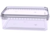 Контейнер 0,28л. прямоугольный, с бесцветной крышкой, без ручки бесцветный Контейнер 0,28л. прямоугольный, с бесцветной крышкой, без ручки бесцветный