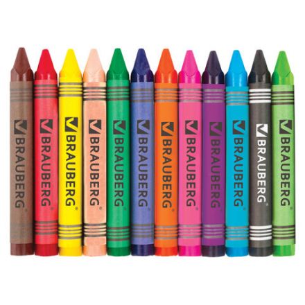 Восковые мелки трехгранные утолщенные BRAUBERG "АКАДЕМИЯ", НАБОР 12 цветов, 227287 Восковые мелки трехгранные утолщенные BRAUBERG "АКАДЕМИЯ", НАБОР 12 цветов, 227287