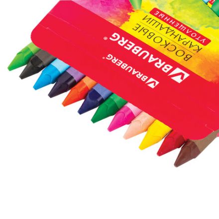 Восковые мелки трехгранные утолщенные BRAUBERG "АКАДЕМИЯ", НАБОР 12 цветов, 227287 Восковые мелки трехгранные утолщенные BRAUBERG "АКАДЕМИЯ", НАБОР 12 цветов, 227287