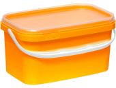 Ведро 3,3л. прямоугольное, с бесцветной крышкой, с ручкой пластик жёлтый Ведро 3,3л. прямоугольное, с бесцветной крышкой, с ручкой пластик жёлтый