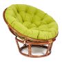 Кресло Папасан/Papasan (23/01 W) /с подушкой и ремешками/ диаметр подушки 125см, 115х101х104см, пекан орех, флок олива, 23
