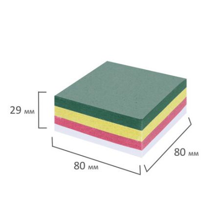 Блок для записей STAFF, проклеенный, куб 8х8 см, 350 листов, цветной, 120384 Блок для записей STAFF, проклеенный, куб 8х8 см, 350 листов, цветной, 120384