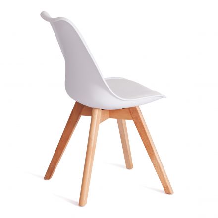 Стул Tetchair TULIP (mod. 73-1) дерево/пластик/экокожа, 47,5x55x80 см, Белый (White)