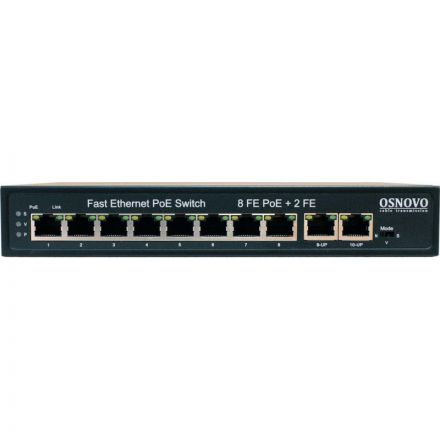 Коммутатор Osnovo SW-21000(120W) (L2) 10x100Мбит/с 8PoE 120W неуправляемый