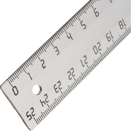 Линейка 25см Attache Economy с держателем прозрачная пластик