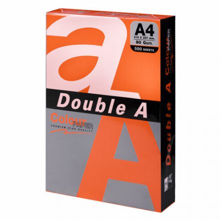Бумага цветная DOUBLE A, А4, 80 г/м2, 500 л, интенсив, оранжевая Бумага цветная DOUBLE A, А4, 80 г/м2, 500 л, интенсив, оранжевая