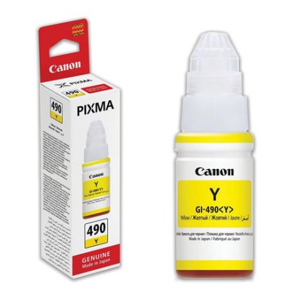 Чернила CANON (GI-490Y) для СНПЧ Pixma G1400\G2400\G3400, желтый, ресурс 7000 стр., оригинальные, 0666C001 Чернила CANON (GI-490Y) для СНПЧ Pixma G1400\G2400\G3400, желтый, ресурс 7000 стр., оригинальные, 0666C001