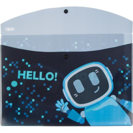 Папка-конверт на кнопке А4 №1 School Robot Hello  2шт/уп
