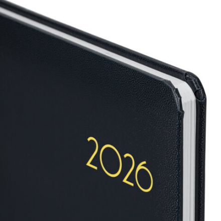 Еженедельник датированный 2026, А5, 145х215 мм, BRAUBERG "Select", балакрон, черный, 117182
