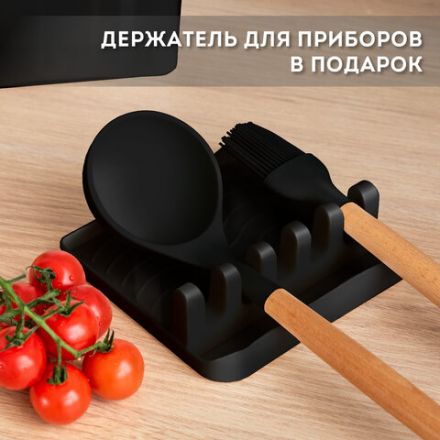 Набор силиконовых кухонных принадлежностей с деревянными ручками 13 в 1, черный, DASWERK (ДАСВЕРК), 608197 Набор силиконовых кухонных принадлежностей с деревянными ручками 13 в 1, черный, DASWERK (ДАСВЕРК), 608197