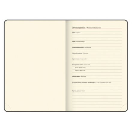 Ежедневник датированный 2026 А5 138х213 мм, BRAUBERG "Accent", под кожу, держатель, синий/красный, 117386