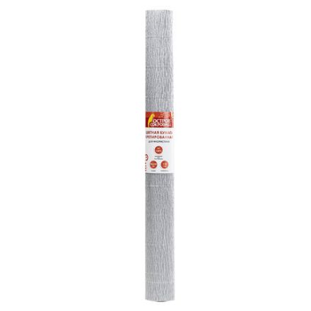 Бумага гофрированная/креповая, 110 г/м2, 50х250 см, СЕРЕБРЯНАЯ, ОСТРОВ СОКРОВИЩ, 112552
