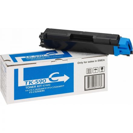 Тонер-картридж Kyocera TK-590C гол. для FS-C2026MFP/C2626