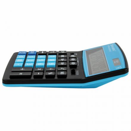 Калькулятор настольный BRAUBERG EXTRA COLOR-12-BKBU (206x155 мм), 12 разрядов, двойное питание, ЧЕРНО-ГОЛУБОЙ, 250476 Калькулятор настольный BRAUBERG EXTRA COLOR-12-BKBU (206x155 мм), 12 разрядов, двойное питание, ЧЕРНО-ГОЛУБОЙ, 250476