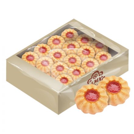 Печенье Дымка Курабье с малиновым джемом, 3кг/уп Печенье Дымка Курабье с малиновым джемом, 3кг/уп