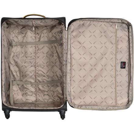 Чемодан большой тканевый облегченный Р1919 (3-ой) D.Grey (28) темно-серый Чемодан большой тканевый облегченный Р1919 (3-ой) D.Grey (28) темно-серый