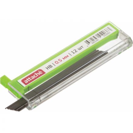 Стержень микрографический полимерный 0,5мм Attache HB 12 грифелей Стержень микрографический полимерный 0,5мм Attache HB 12 грифелей