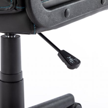 Кресло компьютерное BRABIX "Stripe GM-202", экокожа, черное/голубое, 532509 Кресло компьютерное BRABIX "Stripe GM-202", экокожа, черное/голубое, 532509