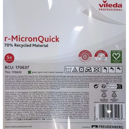 Салфетки хозяйственные VP р-МикронКвик 40х38 см зеленые 5шт/уп 170637 Салфетки хозяйственные VP р-МикронКвик 40х38 см зеленые 5шт/уп 170637