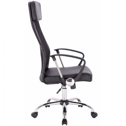 Кресло BN_Sp_EChair-589 TPU сетка/кожзам черный, хром Кресло BN_Sp_EChair-589 TPU сетка/кожзам черный, хром