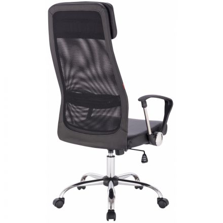 Кресло BN_Sp_EChair-589 TPU сетка/кожзам черный, хром Кресло BN_Sp_EChair-589 TPU сетка/кожзам черный, хром