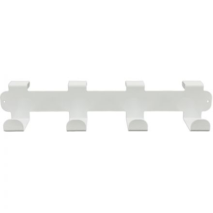 Вешалка настенная РЭ_ H1141W навесная, прямой гиб, 4 крючка, белый (611036)