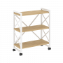Loft Стеллаж на колесных опорах-3 полки VR.L-MST.K-3.8 Тиквуд светлый/Белый металл 800*400*968