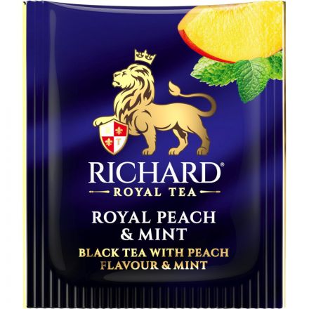 Чай Richard Royal Peach & Mint черный,ароматизированный, 25шт/уп