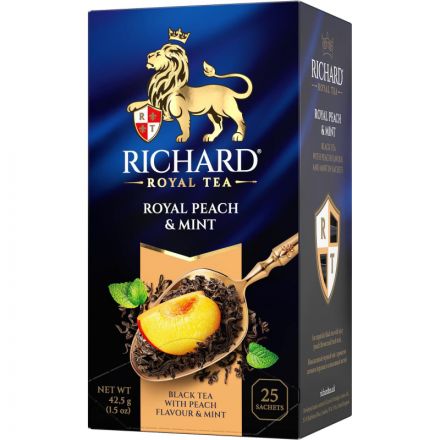 Чай Richard Royal Peach & Mint черный,ароматизированный, 25шт/уп